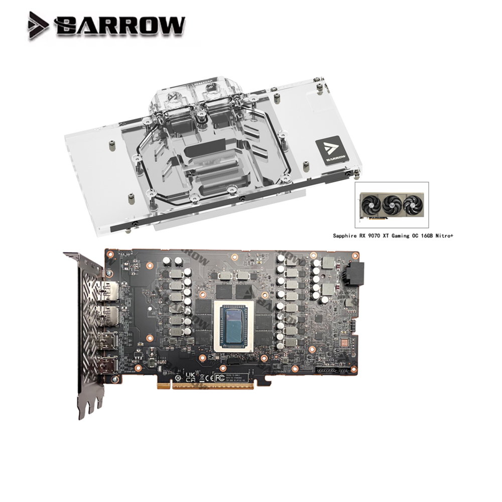 Barrow GPU Water Block For Sap - огляд і ціна Rx 9070 16Gb