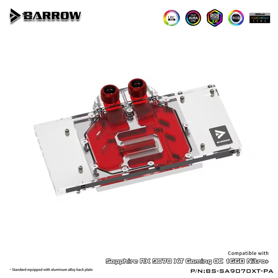 Barrow GPU Water Block For Sap - огляд і ціна Rx 9070 16Gb