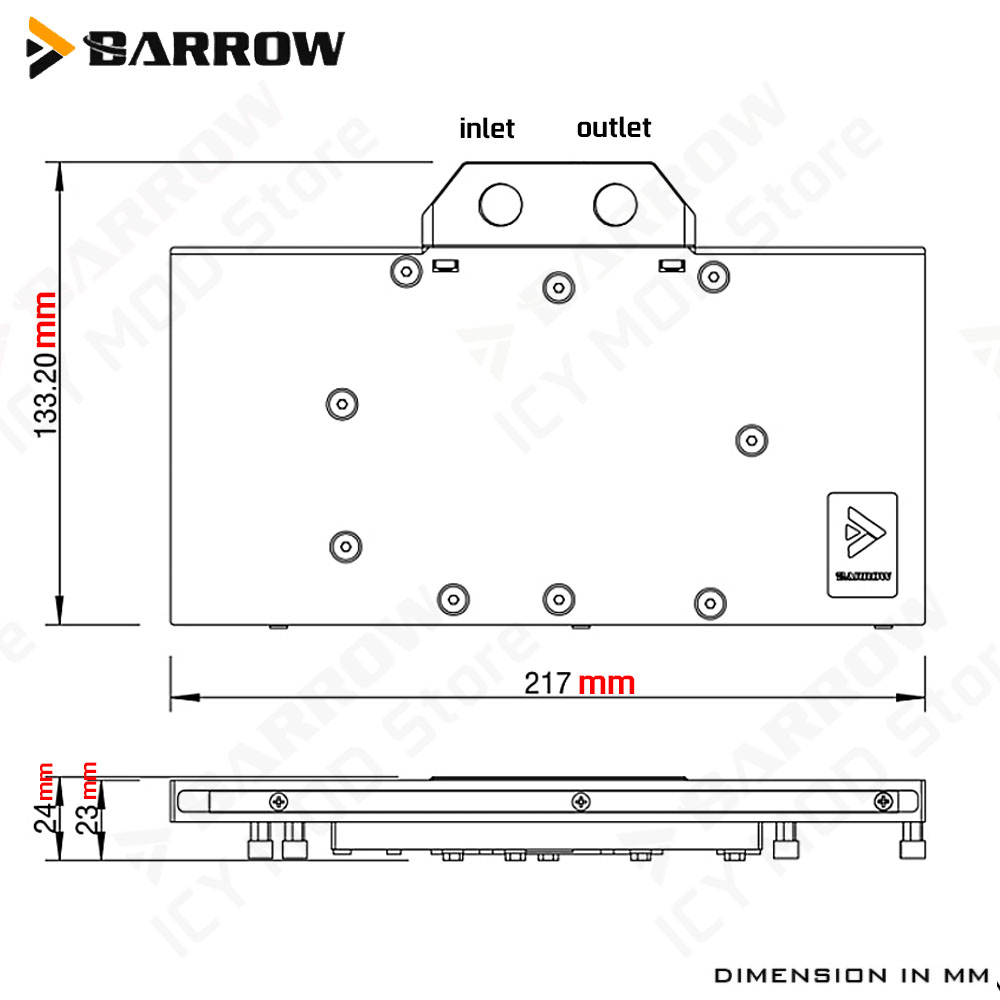 Barrow Graphics Card Water Coo - огляд і ціна Rx 9070 16Gb