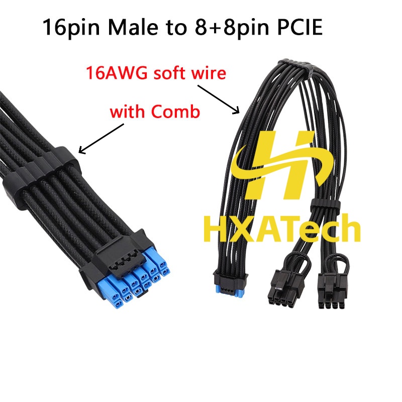 HXATech-Colorful 12VHPWR to Du - огляд і ціна Dual 8Pin To 16Pin 12Vhpwr Cable
