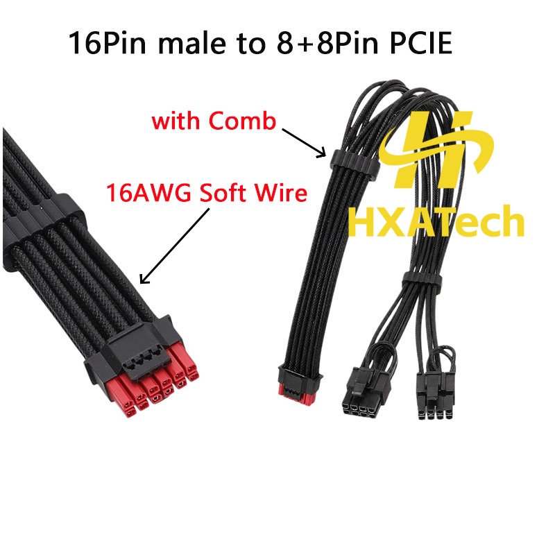 HXATech-Colorful 12VHPWR to Du - огляд і ціна Dual 8Pin To 16Pin 12Vhpwr Cable